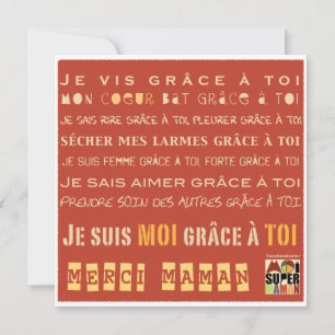 Carte "Merci Maman / Fille" - Moi Super Maman