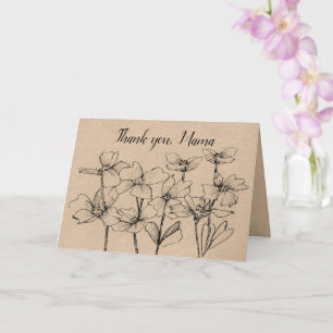 Carte Merci Maman Fleurs Joyeuse Fête des Mères
