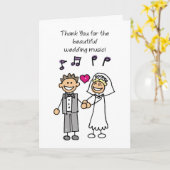 Carte Merci Mariage Ceremony Music Stick Figures (Fleur jaune)
