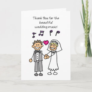 Carte Merci Mariage Ceremony Music Stick Figures