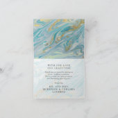 Carte Merci Mariage de la géodésie de marbre Turquoise & (Intérieur)