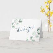 Carte Merci Mariage Eucalyptus Aquarelle moderne (Fleur jaune)