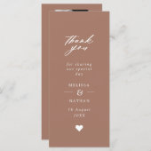 Carte Merci Mariage Mocha Photo Strip (Devant / Derrière)