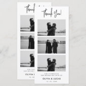 Carte Merci Mariage moderne chic de la bande photo (Devant / Derrière)