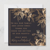 Carte Merci Mariage or Floral Metallo Arrangement (Dos)