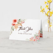 Carte Merci Mariage Peach Bouquet (Fleur jaune)
