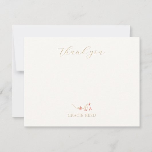 Carte Merci Mariage rose corail chic (Devant)