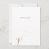 Carte Merci Mariage rose Dandelion or (Dos)