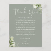 Carte Merci Mariage Sage Green Green Green (Devant)