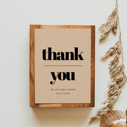 Carte Merci mariage simple et élégant