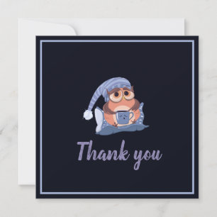 Carte Merci Marine Blue Grey Baby Owl Casquette mou