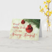 Carte Merci Massage Thérapiste Arbre de Noël Ornament (Fleur jaune)