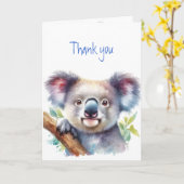 Carte Merci Merci Cute Koala Ours Animal Nature Art (Fleur jaune)