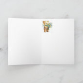 Carte Merci Merci Fleurs et Ours En Teddy (Intérieur)