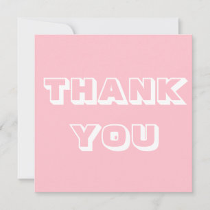 Carte Merci, Merci, gomme à bulle rose blanc