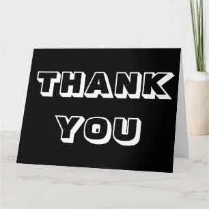 Carte Merci, Merci, salut blanc noir