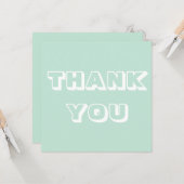 Carte Merci, Merci, vert menthe (Devant/Arrière en situation)