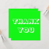 Carte Merci, Merci, vert néon blanc (Devant/Arrière en situation)