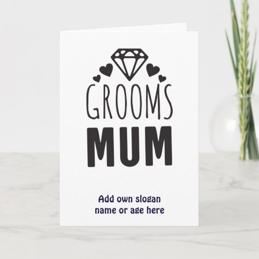 Carte Merci Mère de la mariée Groom Fête Florale Cadeau (Devant)