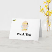Carte Merci mignon de baby shower de fille d'abeille de (Fleur jaune)