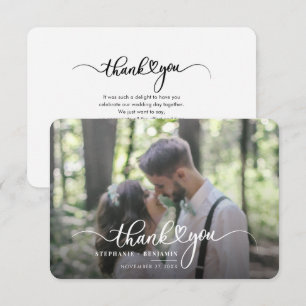 Carte Merci moderne à lettres Mariages