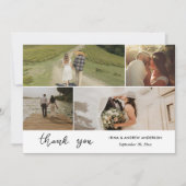 Carte Merci moderne Script Mariage photo (Devant)