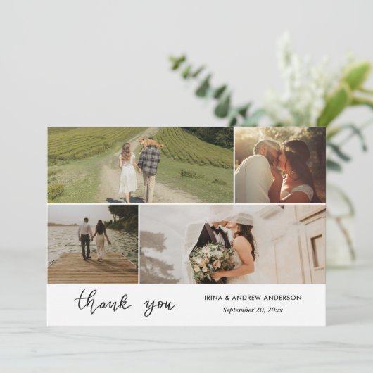 Carte Merci moderne Script Mariage photo (Debout devant)