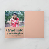 Carte Merci moderne Serif Blush et Green Graduation (Intérieur)