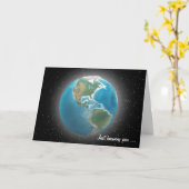 Carte Merci Monde Et Étoiles (Fleur jaune)