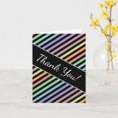 Carte "Merci" + Motif Black & Pastel Color Lines (Fleur jaune)