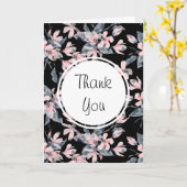 Carte Merci Motif rose et gris en aquarelle (Fleur jaune)