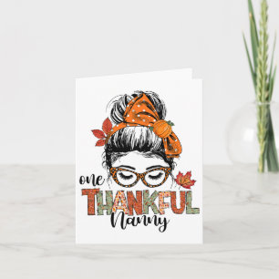 Carte Merci Nanny Messy Bun Automne Automne Thanksgiving
