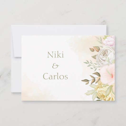 Carte Merci/Note personnalisée en corail souple (Devant)