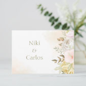 Carte Merci/Note personnalisée en corail souple (Debout devant)