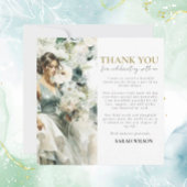 Carte Merci nuptial bleu Dusty Eucalyptus vert