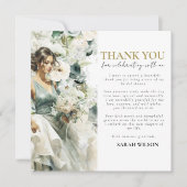 Carte Merci nuptial bleu Dusty Eucalyptus vert (Devant)