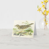 Carte "Merci !", Oiseau debout sur le sol (Fleur jaune)