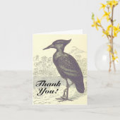 Carte "Merci !", Oiseau debout sur le sol (Fleur jaune)