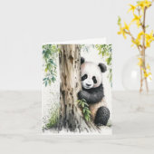 Carte Merci Ours Panda (Fleur jaune)
