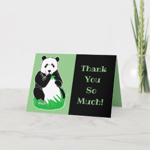 Carte MERCI ! Panda Green et Black Greeting