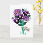 Carte Merci Pansies Floral Bouquet (Fleur jaune)