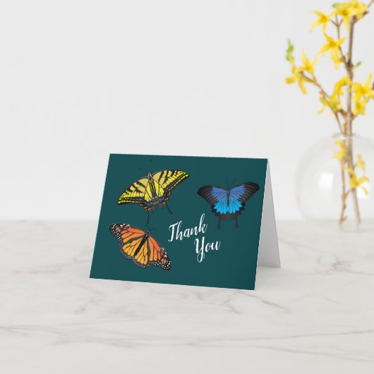 Carte Merci papillon (Fleur jaune)