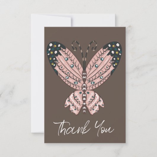 Carte Merci Papillon Coloré Art (Devant)