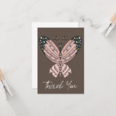 Carte Merci Papillon Coloré Art (Devant/Arrière en situation)