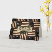 Carte Merci patriotique pour votre service, drapeaux amé (Fleur jaune)