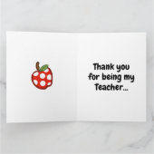 Carte Merci personnalisé arbre de célébration enseignant (Intérieur)