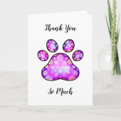 Carte Merci Pet Chien Paw Watercolor (Devant)