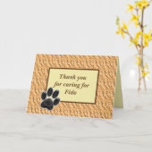 Carte Merci Pet Sitter Lumière Brown avec Empreinte de p (Fleur jaune)
