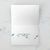 Carte Merci petite fille sur banc de parc avec oiseau (Intérieur)