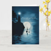 Carte Merci Phare Voilier et dauphin (Fleur jaune)